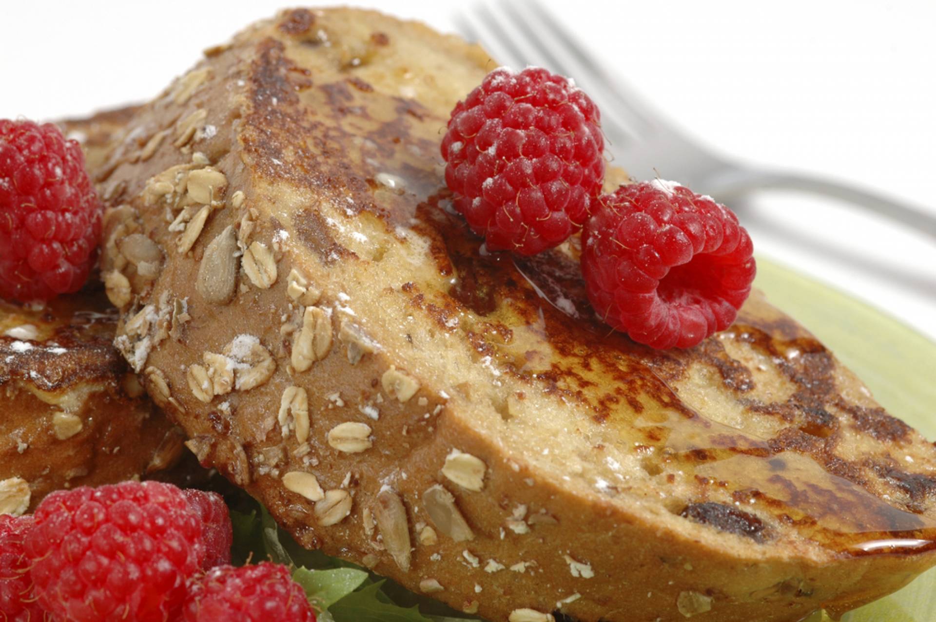 2 Brioche French Toasts, Berries, Agave Syrup.