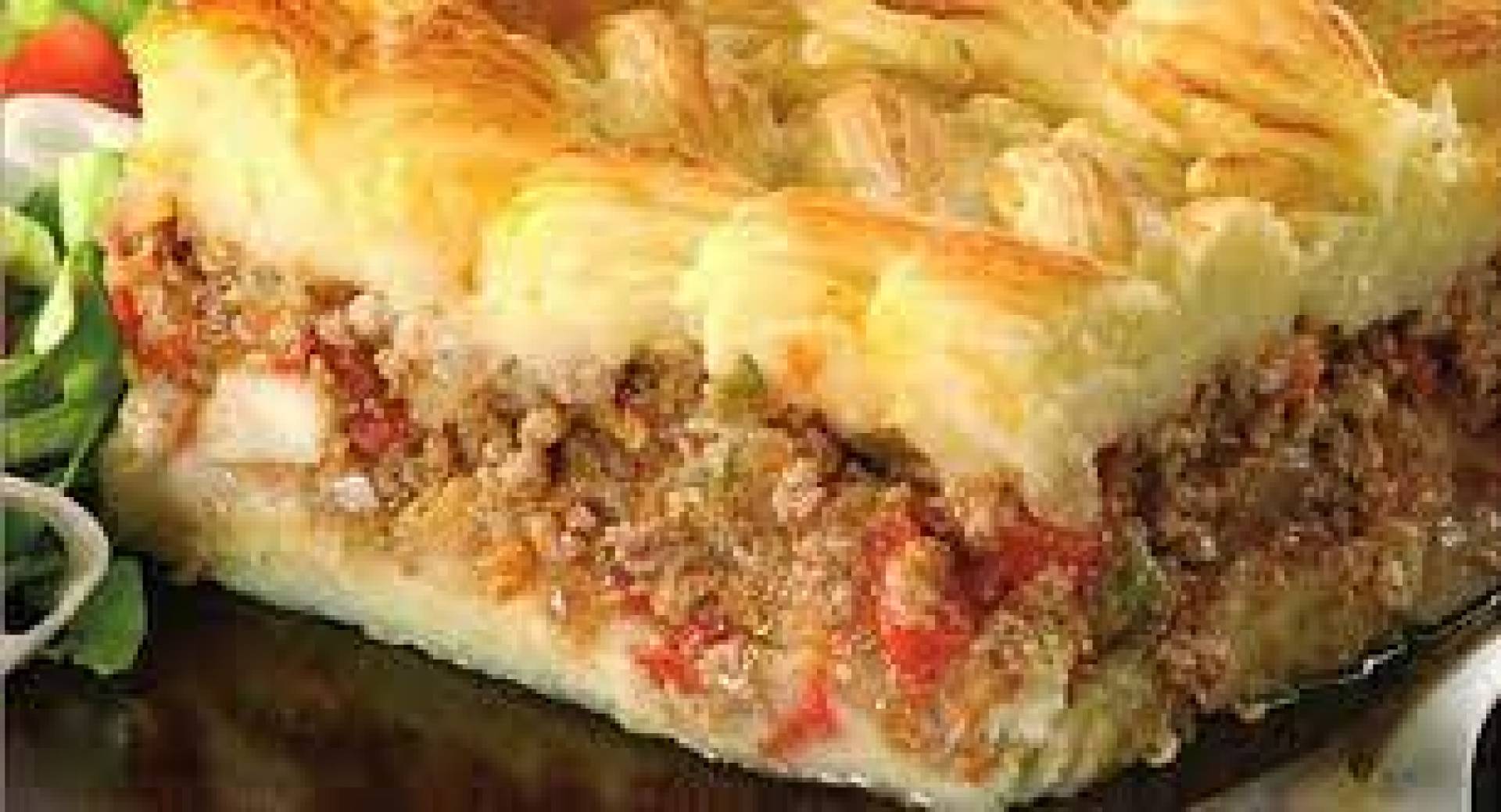 Pastelon de papa y pollo guisado