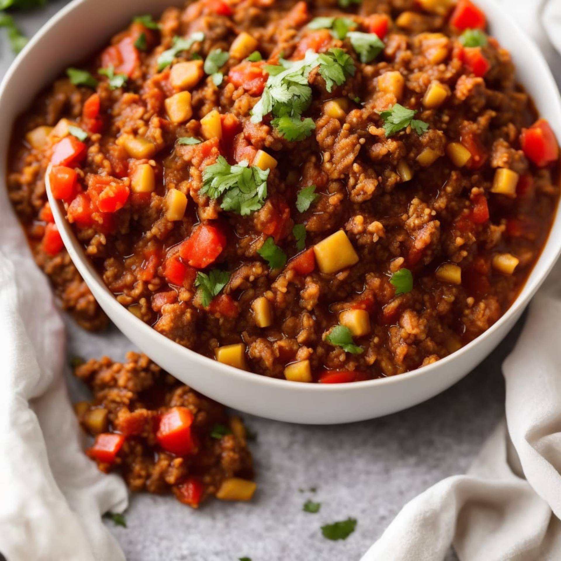 Mexican Picadillo - tortilla de maiz